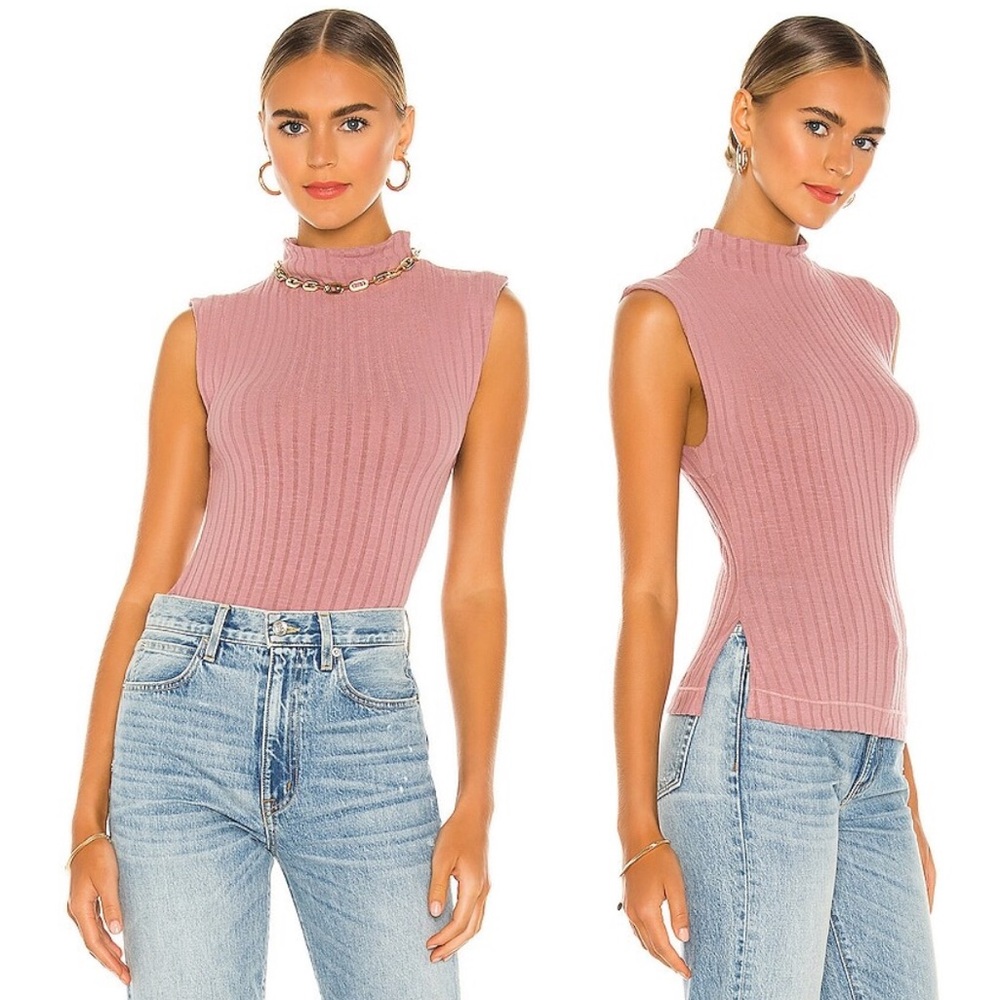 Free People Babetown Baby Tee High Neckline Women’s Size XS Rose